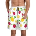 thumbnail image 1 of Kdxio Strawberry and Lemon Pattern Mens Casual Shorts - Drawstring Summer Beach Sports Shorts for Men, 1 of 9