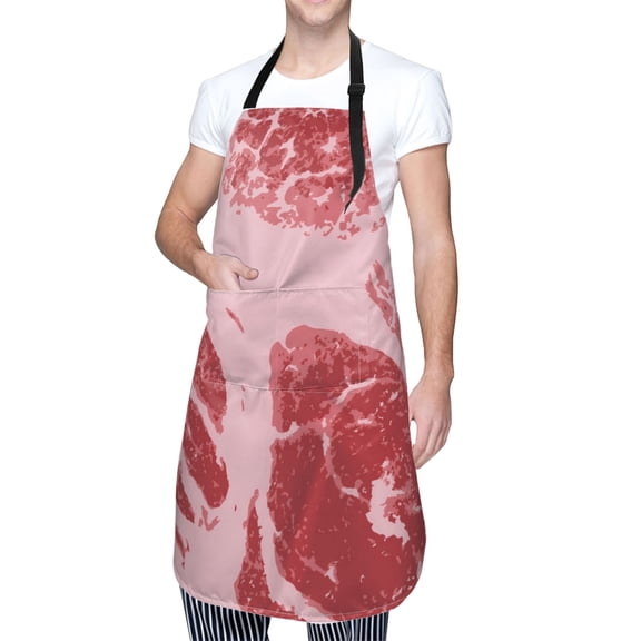 Kdxio Striped Meat Apron with Pockets Adjustable Kitchen Aprons for Men Women Waterproof Aprons for Cooking,Drawing,Crafting, Baking Household Cleaning