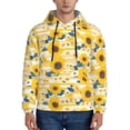 thumbnail image 1 of Kdxio Striped Sunflower Daisy Print Mens Casual Hooded Collar Drawstring Hoodies Pullover Sweatshirts Casual Long Sleeve Shirts-Medium, 1 of 7