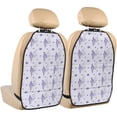 thumbnail image 1 of Kdxio Stripes and Sprigs of Lavender Print 2 Pack Car Kick Mat Seat Cover Back Protector Mat with Pockets for Organizer Backseat Protector and Storage Anti Kick Pad for Vehicles, 1 of 1