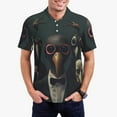 thumbnail image 1 of Kdxio Stylish Avian Gathering Print Men's Short Sleeve Polo Shirt,Midweight Men's Shirt-3X-Large, 1 of 5