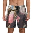 thumbnail image 1 of Kdxio Stylish Kangaroo In Suit Print Men's Swim Trunks with Compression Liner 7 Inch Inseam Quick Dry Swim Shorts, 1 of 5