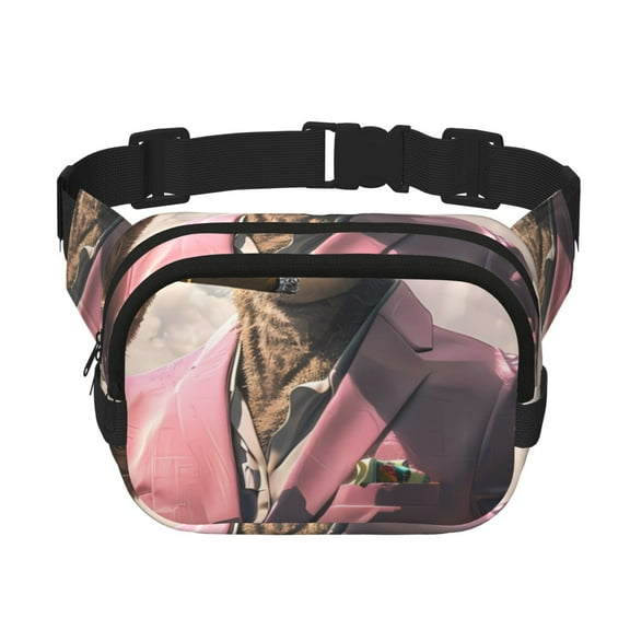 Kdxio Stylish Kangaroo In Suit Crossbody Double Layer Waist Bag Belt Bag for Unisex Fanny Pack Fashion Waist Packs for Hiking Running Shopping Traveling