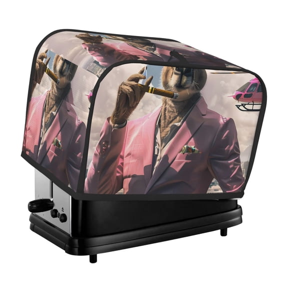Kdxio Stylish Kangaroo In Suit Print Toaster Cover Bread Machine Cover Fits for Most Standard 2 Slice Toasters,Keep Toaster Free From Dust And Fingerprint Oven Dustproof Cover