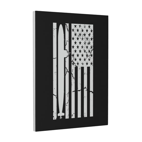 Kdxio Submarine Vintage Flag Pattern Canvas Wall Art 12x16 Inches - Waterproof HD Print Solid Wood Frame for Living Room & Bathroom,Vertical