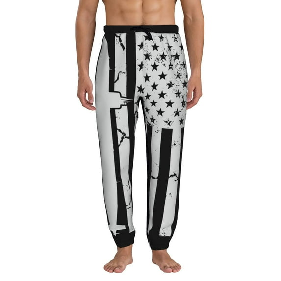 Kdxio Submarine Vintage Flag Pattern Joggers,Sweatpants for Men with Pockets-Medium