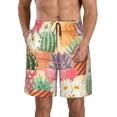 thumbnail image 1 of Kdxio Succulent And Cactus Pattern Mens Casual Shorts - Drawstring Summer Beach Sports Shorts for Men, 1 of 9