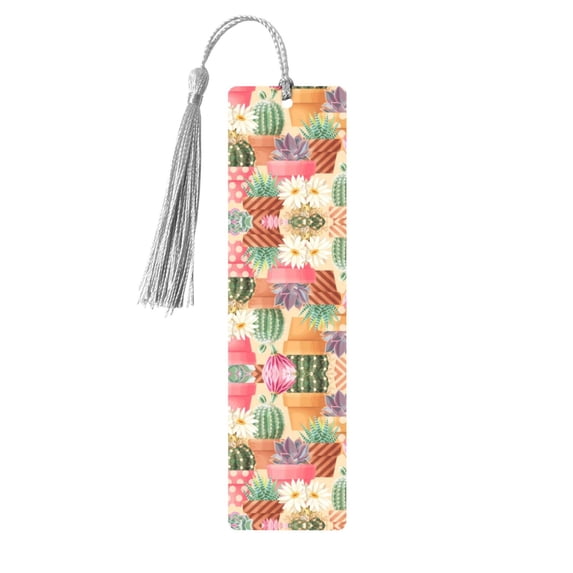 Kdxio Succulent And Cactus Print Metal Tassel Bookmarks,Perfect Gift for Art Lovers and Bookworms Metal Bookmarks for Women
