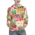 thumbnail image 1 of Kdxio Succulent And Cactus Print Womens Oversized Hoodies Sweatshirts Hooded Pullover Tops Sweaters Casual-X-Large, 1 of 7