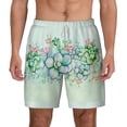 thumbnail image 1 of Kdxio Succulent Print Men'S Swim Trunks With Compression Liner 7 Inch Inseam Quick Dry Swim Shorts, 1 of 7