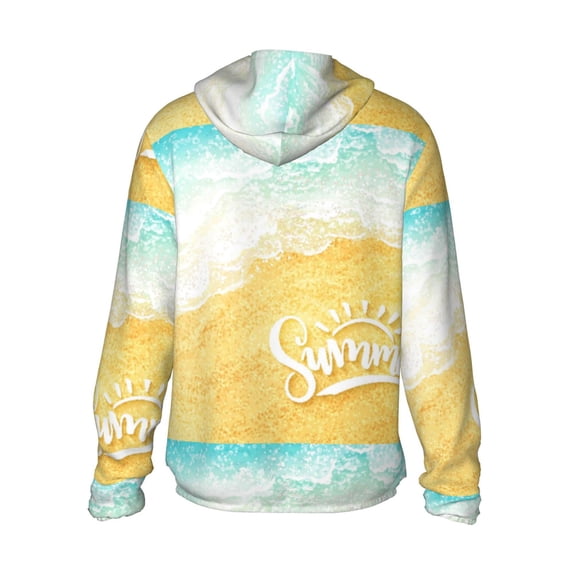 Kdxio Summer Beach Print Women Men Sun Protection UPF 50+ Jackets Zip Up Long Sleeve Hoodie Hiking Lightweight with Pockets