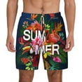 thumbnail image 1 of Kdxio Summer Birds And Flowers Print Men'S Swim Trunks With Compression Liner 7 Inch Inseam Quick Dry Swim Shorts, 1 of 7