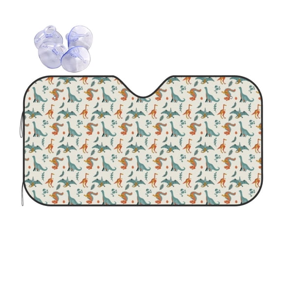 Kdxio Summer Dinosaur Print Front Windshield Sun Shade,Folding Auto Sunshade for Car Truck SUV-Medium
