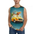 thumbnail image 1 of Kdxio Summer Funny Retro Car for Men's Muscle T-shirt,Sleeveless for Workout Running Athletic Gym Lounge Casual, 1 of 7