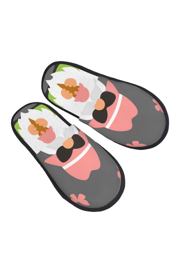 Summer Gnome 1 Pattern Slippers for Women Memory Foam Fuzzy House Slippers Bedroom Non-slip Warm Womens Slippers