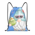 thumbnail image 1 of Kdxio Summer Gnome,Cute Gnome Print Drawstring Backpack Bag,Waterproof Draw String Back Sack, Gym Drawstring Bags Swim Bag For Unisex, 1 of 9