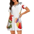 thumbnail image 1 of Kdxio Summer Gnome Pattern Womens Short Sleeve Sleepshirt Scoopneck Cute Nightdress Ruffle Comfy Nightgown, 1 of 6