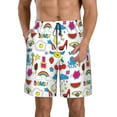 thumbnail image 1 of Kdxio Summer Pattern Mens Casual Shorts - Drawstring Summer Beach Sports Shorts for Men, 1 of 9