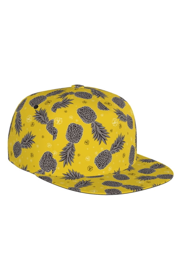 Summer Pineapple Print Snapback Hat for Men Women,Adjustable Baseball Cap