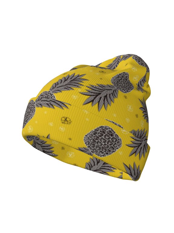 Summer Pineapple Winter Beanie for Men Women Beanie Knit Hat Cuffed Cap Beanie Knit Chunky Snow Cap