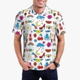thumbnail image 1 of Kdxio Summer Print Men's Short Sleeve Polo Shirt,Midweight Men's Shirt, 1 of 6