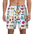 thumbnail image 1 of Kdxio Summer Print Men's Swim Trunks with Compression Liner 7 Inch Inseam Quick Dry Swim Shorts, 1 of 7