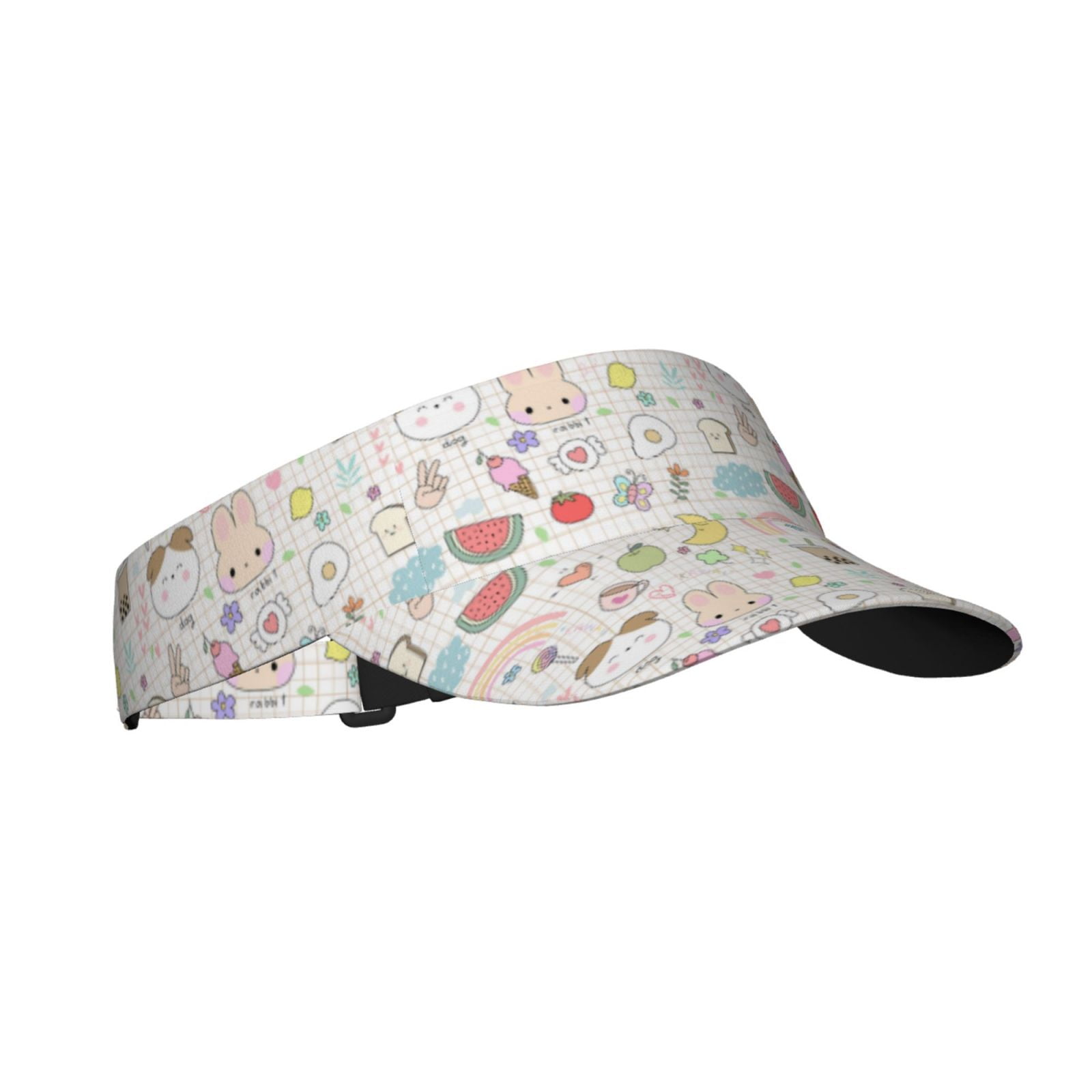 Kdxio Summer Rabbit Print Sun Visor Hat Golf Visor Adjustable Velcro