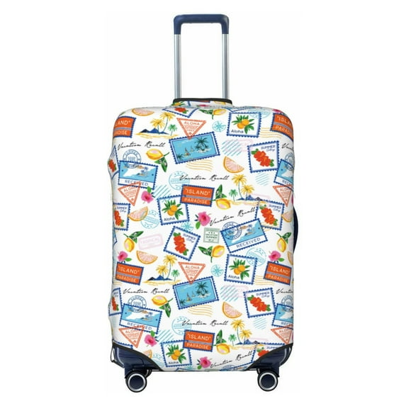 Kdxio Summer Stamp Pattern Luggage Cover for Travel,Elastic and Durable,Fits 18-32 Inch,-No luggage included
