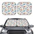 thumbnail image 1 of Kdxio Summer Stamp Print 2-Piece Sun Shade Front Windshield - Foldable Car Front Window Sunshades For Most Sedans Suv Truck, 1 of 6