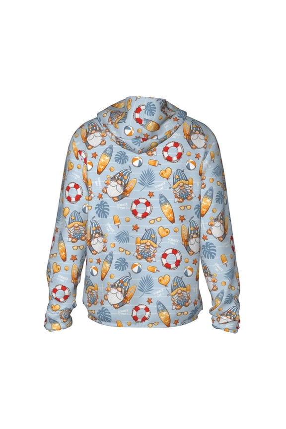 Summer Time With Gnome Print Women Men Sun Protection UPF 50+ Jackets Zip Up Long Sleeve Hoodie Hiking Lightweight with Pockets