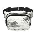 thumbnail image 1 of Kdxio Summer Vacation Scene With Camping Van Crossbody Double Layer Waist Bag Belt Bag for Unisex Fanny Pack Fashion Waist Packs for Hiking Running Shopping Traveling, 1 of 9