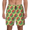 thumbnail image 1 of Kdxio Summer Watermelon Print Men's Swim Trunks with Compression Liner 7 Inch Inseam Quick Dry Swim Shorts, 1 of 7