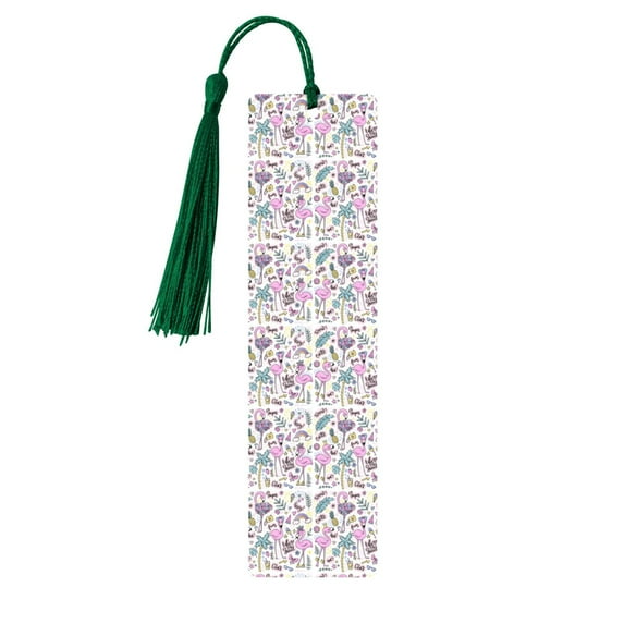Kdxio Summer with Flamingo Print Metal Tassel Bookmarks,Perfect Gift for Art Lovers and Bookworms Metal Bookmarks for Women