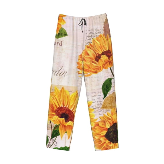 Kdxio Sunflower 5 Print Men's Sleep Pajama Pant Lounge Pants with Pockets