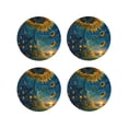 thumbnail image 1 of Kdxio Sunflower Castle Starry Sky Funny Coasters,4 Pcs Leather Coasters,Housewarming Gifts,Protect Furniture from Water Marks Scratch and Damage, 1 of 6
