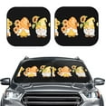 thumbnail image 1 of Kdxio Sunflower Gnomes 5 Print 2-Piece Sun Shade Front Windshield - Foldable Car Front Window Sunshades for Most Sedans SUV Truck, 1 of 6