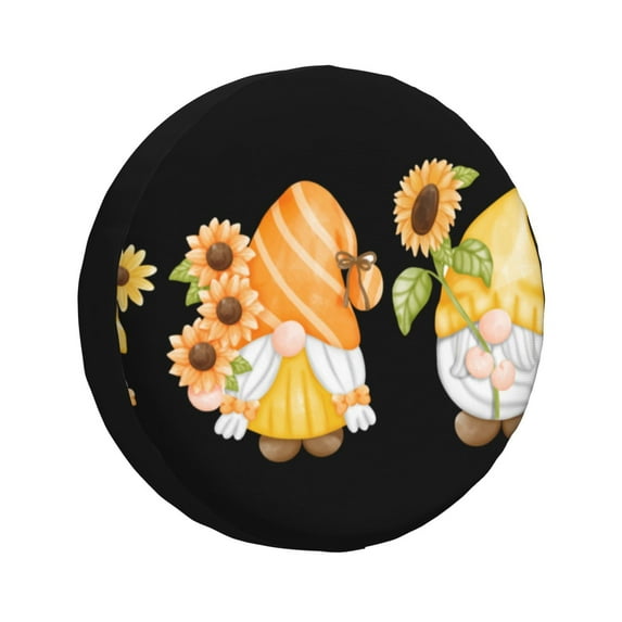 Kdxio Sunflower Gnomes 5 for Tire Cover Wheel Protectors Tyre Covers Weatherproof Wheel Covers Universal Fit for Trailer Rv SUV Truck Camper Travel Trailers 17 inch