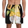 thumbnail image 1 of Kdxio Sunflower Gnomes5 Print Men's Swim Trunks with Compression Liner 7 Inch Inseam Quick Dry Swim Shorts, 1 of 5
