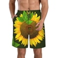 thumbnail image 1 of Kdxio Sunflower3 Pattern Mens Casual Shorts - Drawstring Summer Beach Sports Shorts for Men, 1 of 9