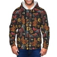 thumbnail image 1 of Kdxio Sunflower Rooster Print Men Hoodies Casual Hoodies for Men with Zip Pockets Full Zip Long Sleeve Sweatshirt Sports Hooded Jacket-Small, 1 of 5