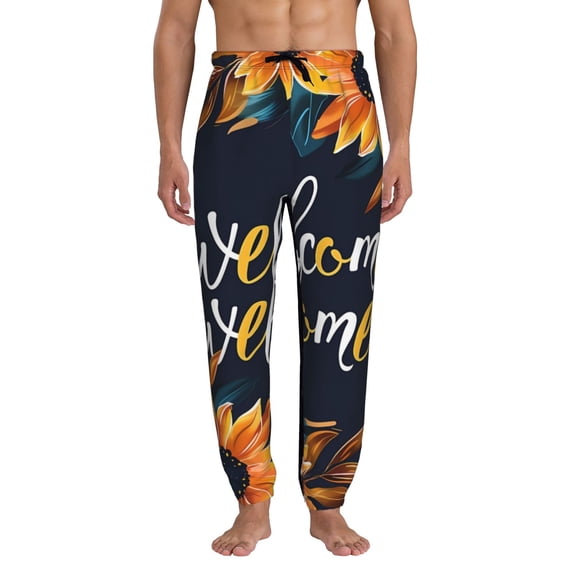 Kdxio Sunflower Welcome A Pattern Joggers,Sweatpants for Men with Pockets-Medium