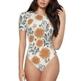 thumbnail image 1 of Kdxio Sunflowers 5 for Women's Short-Sleeved Onesie Stylish Round Neck Pajamas Bodysuit Jumpsuit Nightwear-Medium, 1 of 7