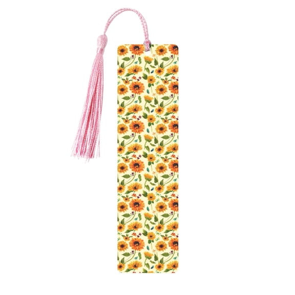 Kdxio Sunflowers And Butterflies Print Metal Tassel Bookmarks,Perfect Gift for Art Lovers and Bookworms Metal Bookmarks for Women