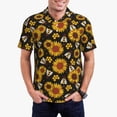 thumbnail image 1 of Kdxio Sunflowers And Bww Print Men's Short Sleeve Polo Shirt,Midweight Men's Shirt, 1 of 6