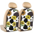 thumbnail image 1 of Kdxio Sunflowers Country Print 2 Pack Car Kick Mat Seat Cover Back Protector Mat with Pockets for Organizer Backseat Protector and Storage Anti Kick Pad for Vehicles, 1 of 1