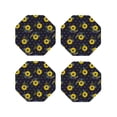 thumbnail image 1 of Kdxio Sunflowers Funny Coasters,4 Pcs Leather Coasters,Housewarming Gifts,Protect Furniture from Water Marks Scratch and Damage, 1 of 8