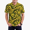 thumbnail image 1 of Kdxio Sunflowers In Vintage Print Men's Short Sleeve Polo Shirt,Midweight Men's Shirt, 1 of 6