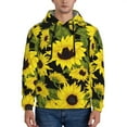 thumbnail image 1 of Kdxio Sunflowers In Vintage Print Mens Casual Hooded Collar Drawstring Hoodies Pullover Sweatshirts Casual Long Sleeve Shirts-3X-Large, 1 of 7