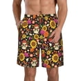 thumbnail image 1 of Kdxio Sunflowers Mushrooms Pattern Mens Casual Shorts - Drawstring Summer Beach Sports Shorts for Men, 1 of 1