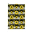 thumbnail image 1 of Kdxio Sunflowers On Black And White Stripes Pattern Golf Towel (24" X 16") with Carabiner Clip - The Convenient Golf Cleaning Towel, 1 of 8